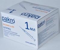 1 мл трехкомпонентный шприц Pakro инсулиновый U100 , с иглой 0,3х13, 100 шт купить в Барнауле