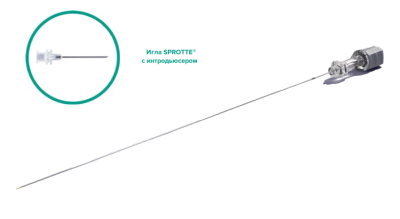 Спинальная игла Sprotte 22G x 6" (150мм) с интродьюсером — 10шт/уп купить оптом в Барнауле